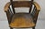 Early 20th Century Early 20th Century Antique Arts & Crafts Mission Oak Bowed Spindle Plank Seat School Arm Chair For Sale - Image 5 of 12