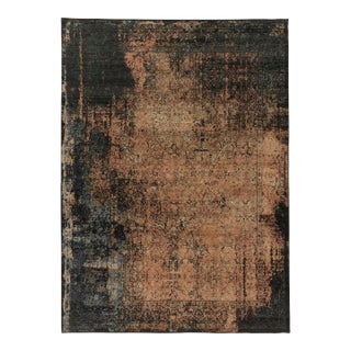 Rug & Kilim’s Classic Persian-Inspired Rug, Gold and Charcoal Abstract Florals For Sale