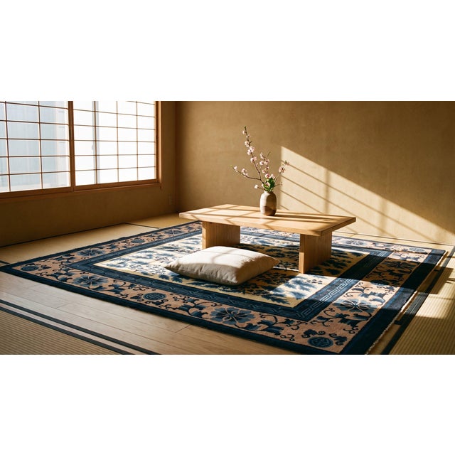 Early 20th Century Chinese Mongolian Carpet ( 7'1'' x 7'7'' - 216 x 232 ) For Sale - Image 13 of 14