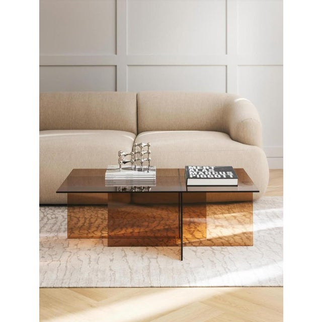 Not Yet Made - Made To Order Acrylic Coffee Table Amber For Sale - Image 5 of 5