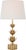 Transitional Julie Neill by Visual Comfort Signature Alberto Large Triple Table Lamp in Antique-Burnished Brass with Linen Shade For Sale - Image 3 of 3