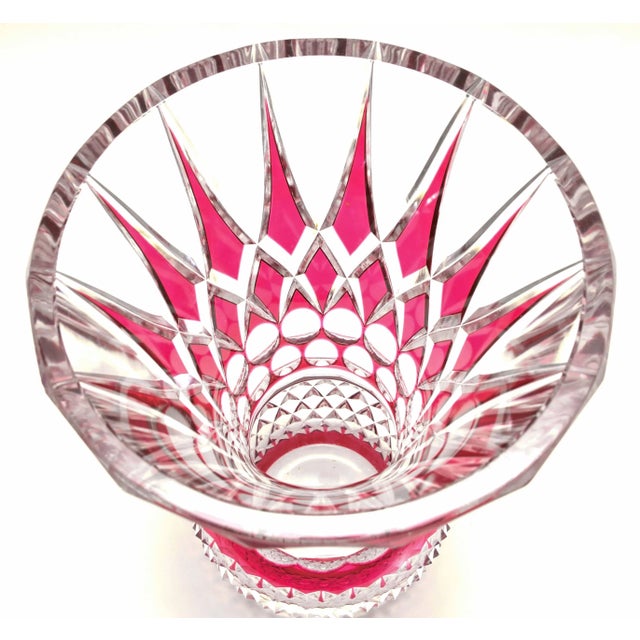 1920s Tall Heavy Cut Vase, Antique Val Saint Lambert For Sale - Image 5 of 6