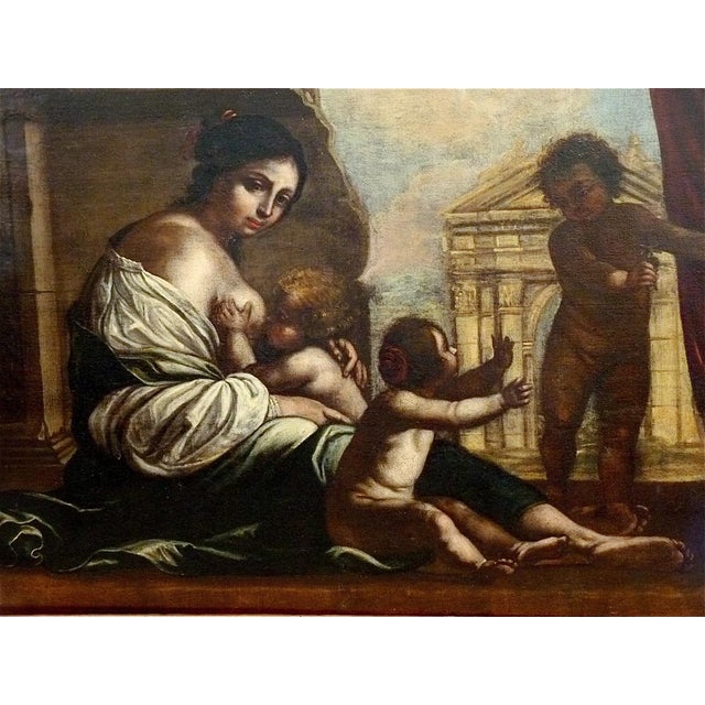 Red Francesco Furini, Christian Charity, 1600s, Oil on Canvas For Sale - Image 8 of 11