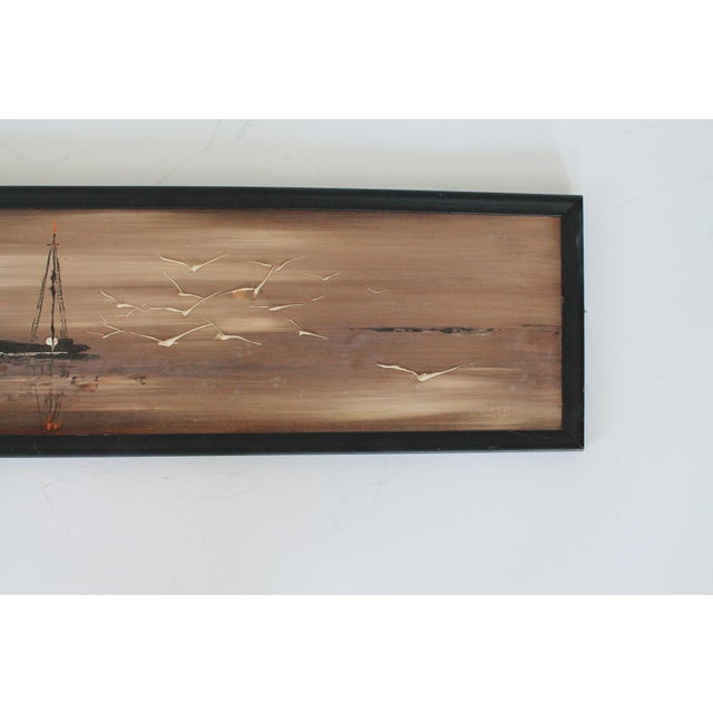 Nautical Vintage Seascape Oil Painting on Board by Lyman Fritz Hopkins For Sale - Image 3 of 11