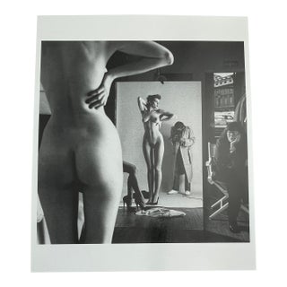 'Self Portrait With Nude Model and Wife, Paris 1981" Vintage Silver Gelatin Print by Helmut Newton For Sale