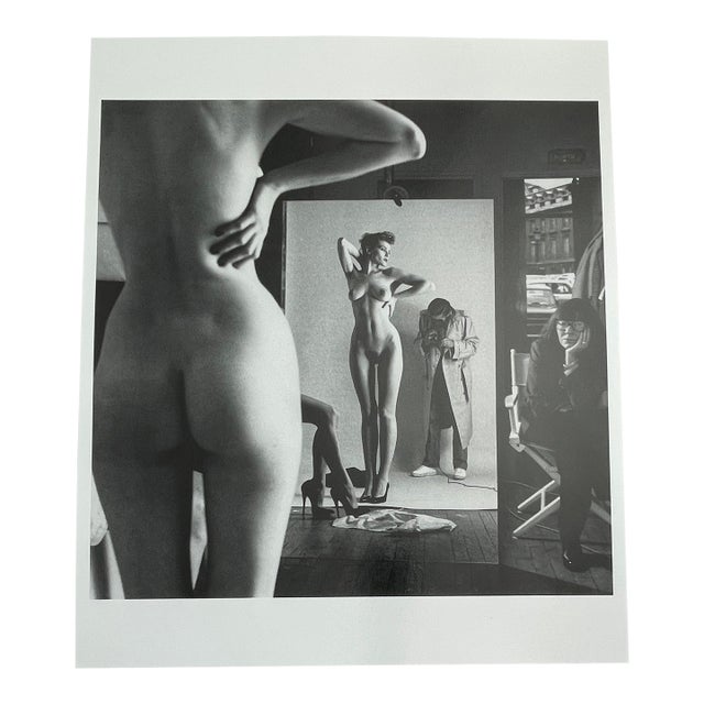 'Self Portrait With Nude Model and Wife, Paris 1981" Vintage Silver Gelatin Print by Helmut Newton For Sale