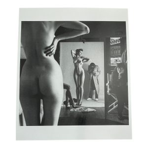'Self Portrait With Nude Model and Wife, Paris 1981" Vintage Silver Gelatin Print by Helmut Newton