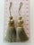 Pair of Olive Green Key Tassels With Satin and Cut Velvet Details For Sale - Image 12 of 13