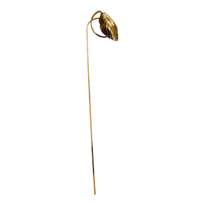 Vintage Italian Leaf Brass Wall Lamp by Tommaso Barbi, 1970s Marked Chapman