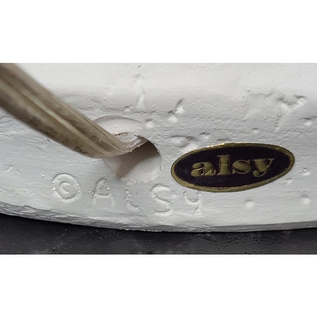 1980's Alsy White Plaster Table Lamps - a Pair For Sale In Denver - Image 6 of 7