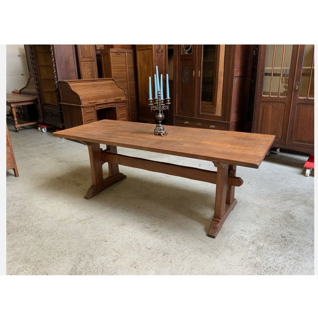 Age: circa 1940 Wood type: solid oak Condition: very good, well-maintained, refurbished original condition (minor signs of...