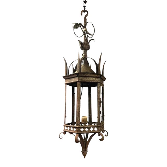 18th Century Italian Wrought Iron Lantern For Sale