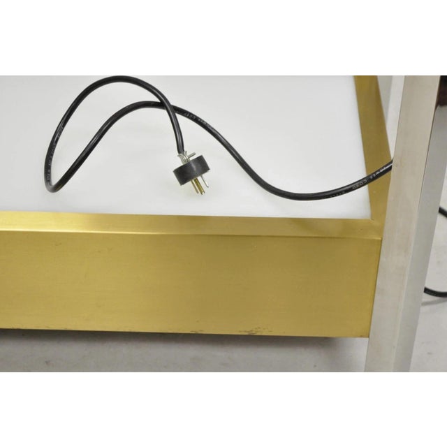 Vintage Mid Century Modern Lighted Chrome & Brass Etagere Display Shelf Curio For Sale - Image 10 of 12