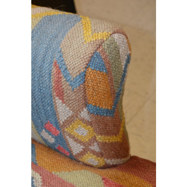 Mexican Sundance Kilim Wool Colorful Southwest Loveseat / Sofa Entry Bench Seat For Sale - Image 3 of 14