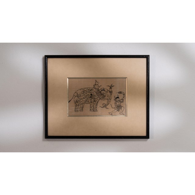 Mid 20th Century India Gray Paper Drawing For Sale - Image 14 of 15