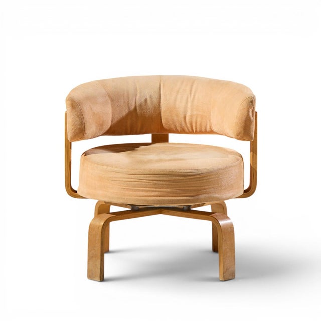 Mid 20th Century Carina Bengs for Ikea Fridene Mid Century Swedish Bentwood Swivel Lounge Chairs - Pair For Sale - Image 5 of 12