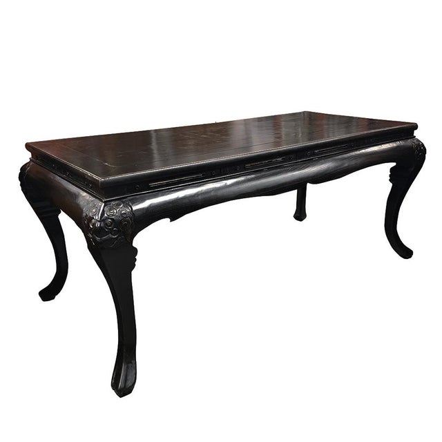 Chinese Antique Black Lacquered Conference/Dining Table Chairish
