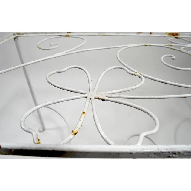 White Vintage Weinberg Style Wrought Iron Table For Sale - Image 8 of 9