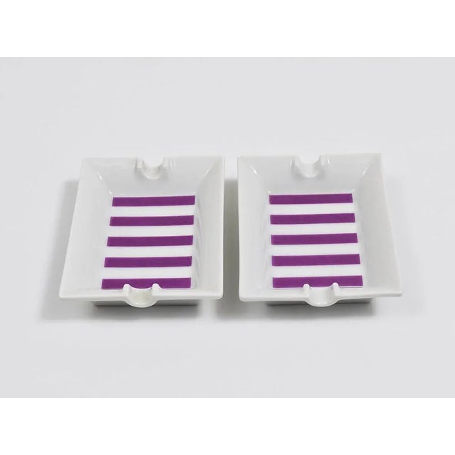 Mid-Century Purple Porcelain Ashtrays from Augarten, Vienna, Austria, 1950s, Set of 2 For Sale - Image 9 of 11