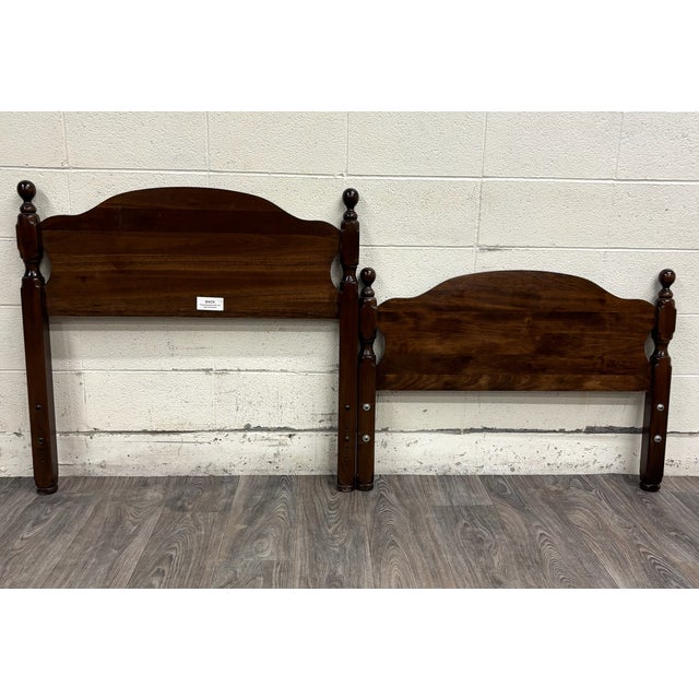 Vintage Twin Size Traditional Style Cannonball Headboard and Footboard For Sale - Image 9 of 9
