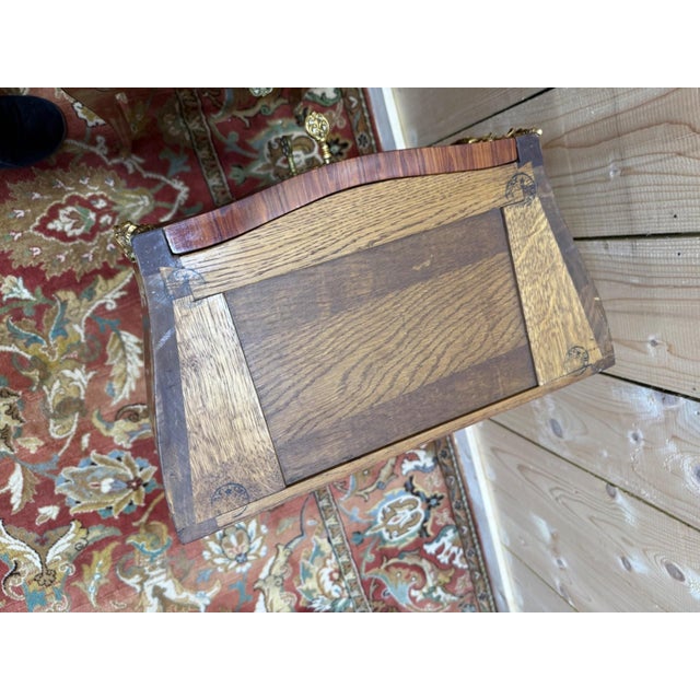 Metal Louis XV Style Rosewood Marquetry Bedside Tables, 1920s, Set of 2 For Sale - Image 7 of 8