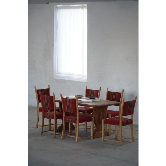 Baroque Mid-Century Modern Danish Oak Dining Chairs by Henning Kjærnulf, 1960s, Set of 6 For Sale - Image 3 of 18