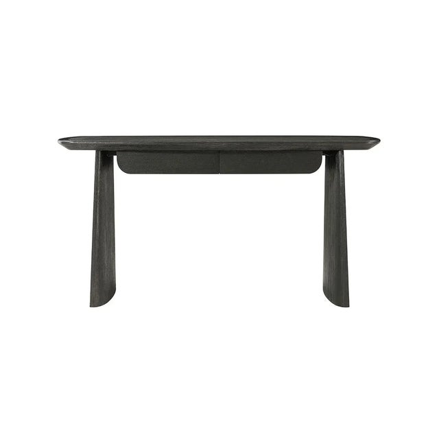 With its rounded subtle barrel-shaped top with alternating quarter straight cut oak veneers stands squarely on solid...