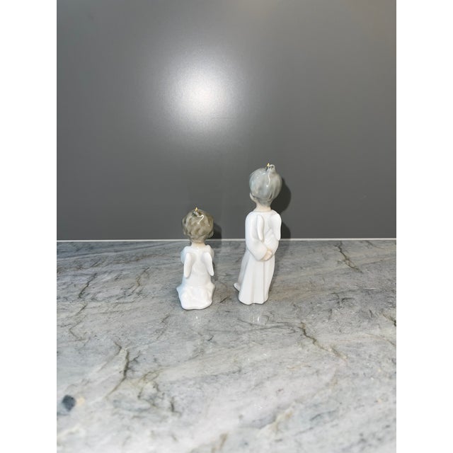 Contemporary Lladro Mini Angels Porcelain Hanging Figurines - Set of 2 For Sale - Image 3 of 5