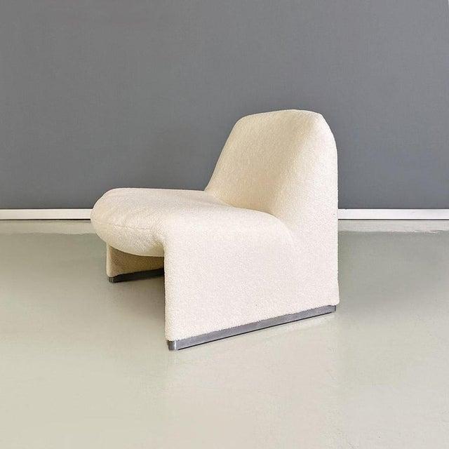 Italian Modern Teddy Fabric Alky Armchairs attributed to G. Piretti, Anonima Castelli, 1970s, Set of 2 For Sale - Image 3 of 14
