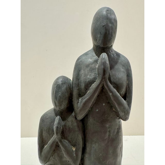 1960s Larry Mohr Bronze Praying Women Sculpture Signed From Artist Estate For Sale - Image 4 of 8