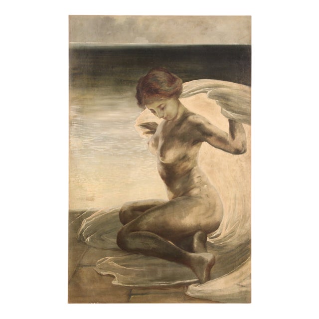 Italian Artist, Nude of a Young Woman, 1920, Oil on Canvas For Sale