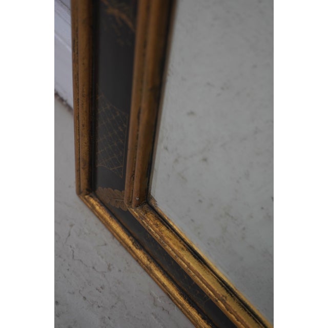 Friedman Brothers Friedman Brothers Black & Gold Chinoiserie Rectangular Wall Mirror For Sale - Image 4 of 11