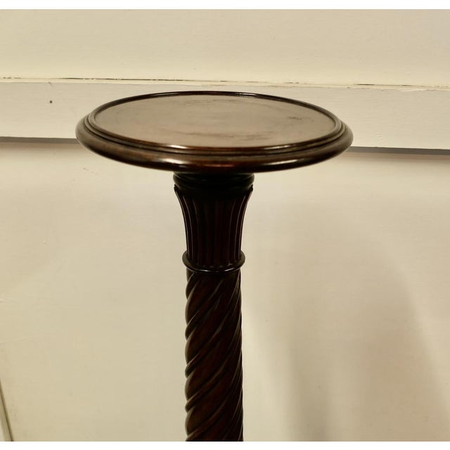19th Century Carved Walnut Pedestal Torchere For Sale - Image 3 of 6