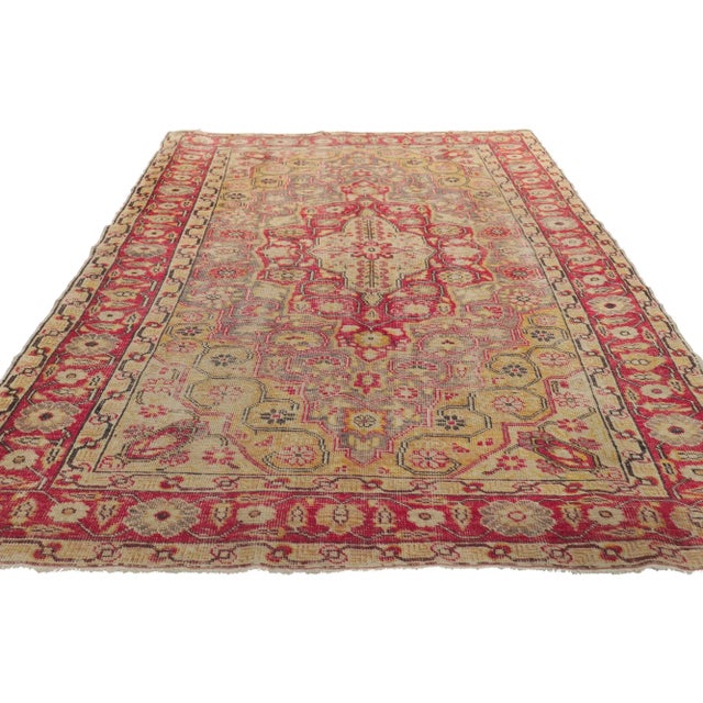 Rustic Vintage Turkish Sivas Rug, 04'05 X 06'11 For Sale - Image 3 of 10