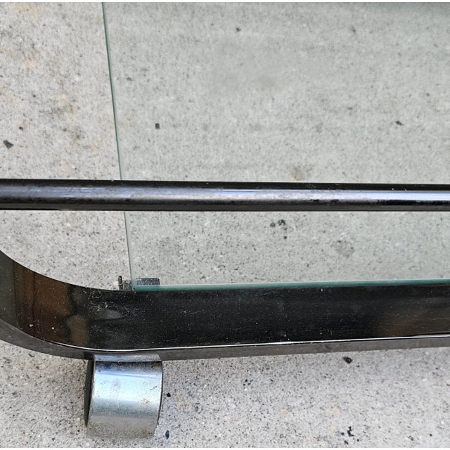 Vintage 1992 Three Glass Tier Bar Cart in Nickel by Dia (Design Institute of America) For Sale In Washington DC - Image 6 of 7