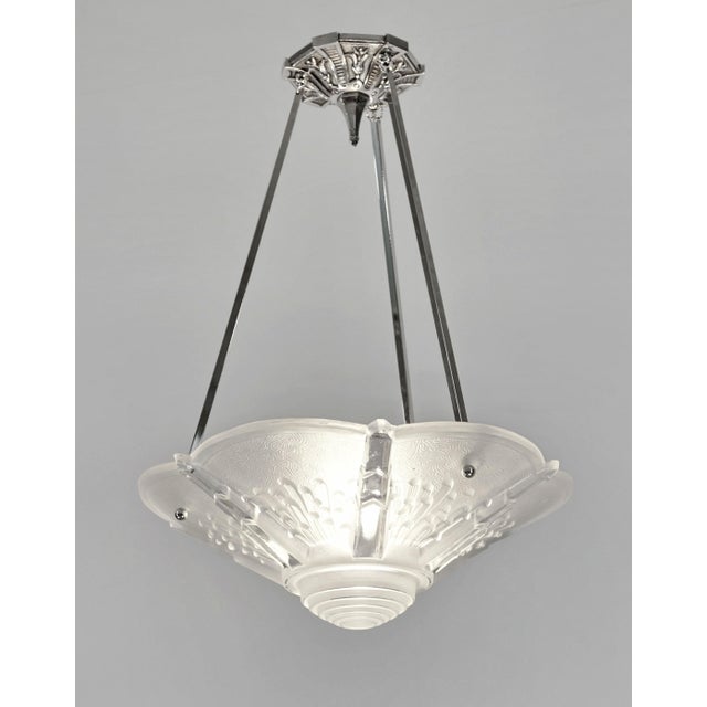 Art Deco French Art Deco Pendant Light by Muller Freres 1930 France For Sale - Image 3 of 11