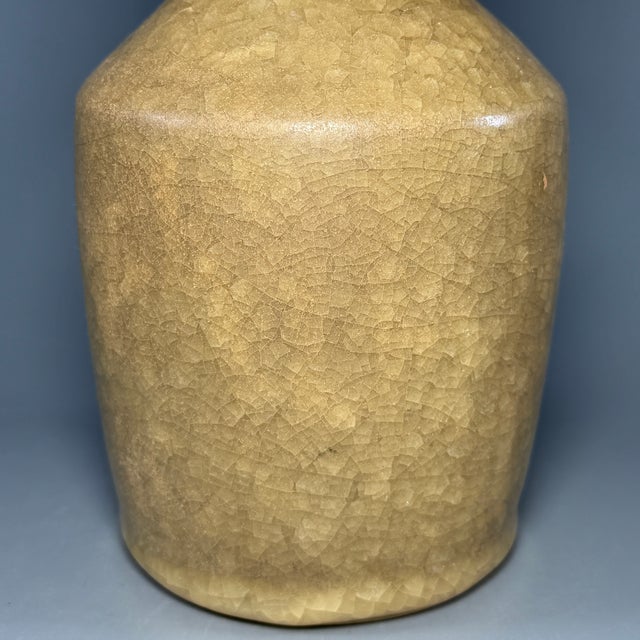 Antique Chinese Official‑Style Yellow‑Glaze Porcelain Vase With Phoenix Handles For Sale - Image 4 of 7