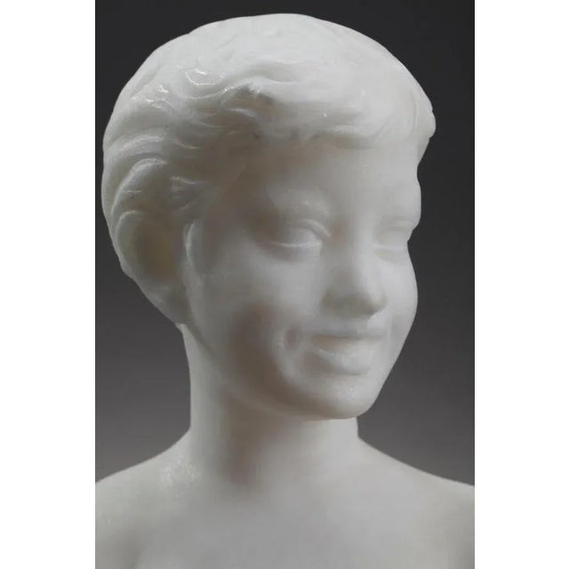 Small Alabaster Bust of Young Boy For Sale - Image 9 of 18