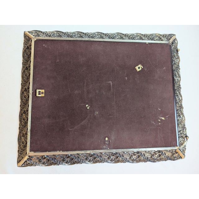 Vintage Ormolu Filigree Metal Frame For Sale In Raleigh - Image 6 of 7