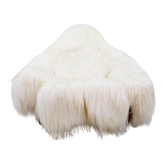Large Tibetan Goat Fur Yeti Rocking Chair by Mario Scheichenbauer for Elam, Italy, 1968 For Sale
