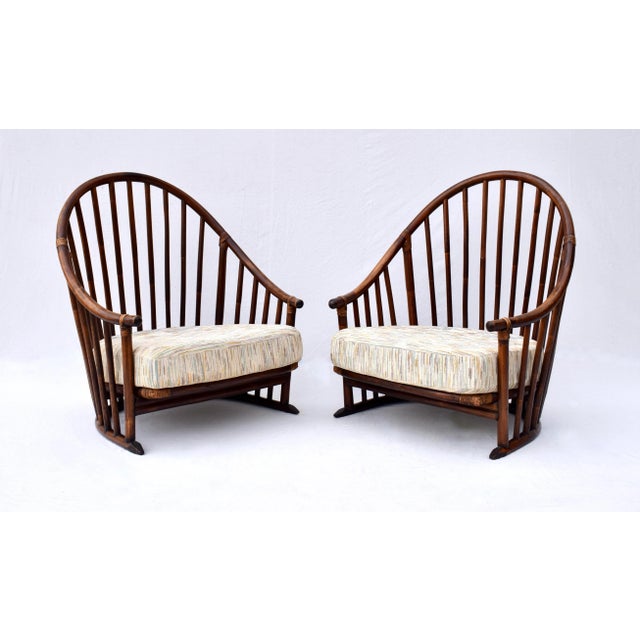Danish Modern Lounge Chairs, 1960s, Spindle Back in the Manner of Hans Wegner For Sale - Image 10 of 12
