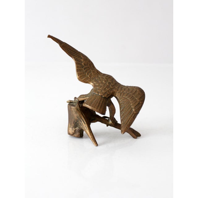 Brass Mid-Century Brass Eagle Sculpture For Sale - Image 8 of 10