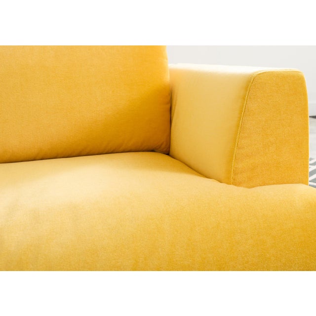 Bespoke Yellow Mohair Velvet Upholstered Sectional Sofa For Sale - Image 10 of 12
