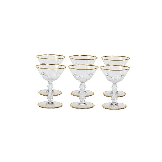 Mid 20th Century Saint Louis Crystal Gilt Gold Tableware Glassware Service / 12 People For Sale - Image 5 of 13