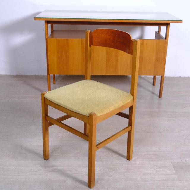 Mid-Century Modern Italian Desk and Chair Set, 1950s, Set of 2 For Sale - Image 6 of 18