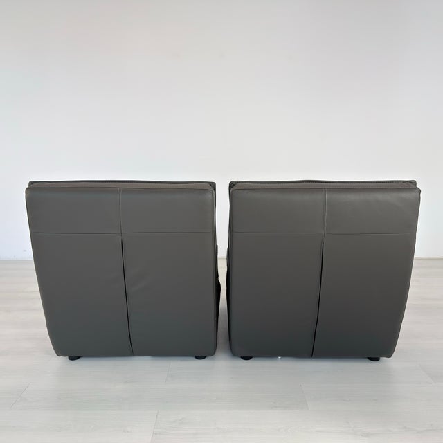 Mid 20th Century Italian Leather Set Manner of Togo For Sale - Image 5 of 18