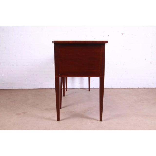 Baker Furniture Hepplewhite Flame Mahogany and Inlaid Satinwood Sideboard, Newly Refinished For Sale - Image 10 of 13