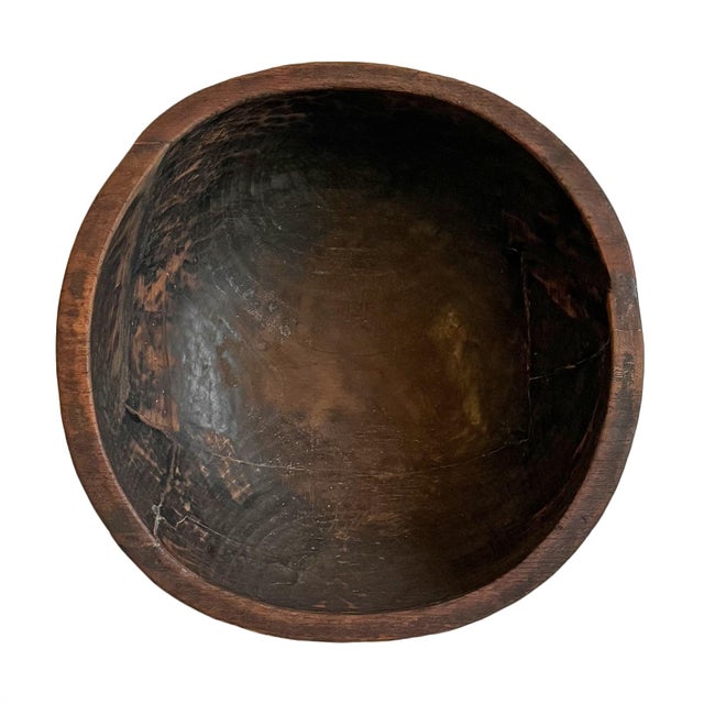 Mid 20th Century Vintage Nepal Wood Bowl For Sale - Image 5 of 7