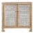 Matthew Izzo Home Alden Cerused Oak and Cane Two Door Cabinet With Brass Knobs For Sale