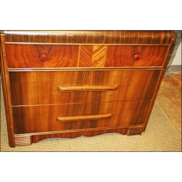 Art Deco Waterfall Dresser With Mirror Chairish